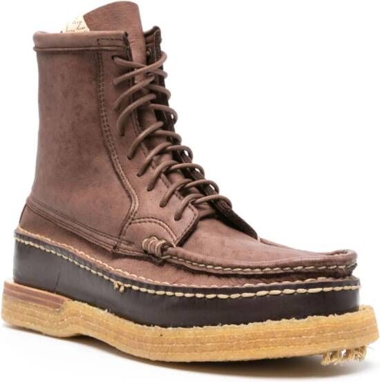 Visvim Cheekag-Folk lace-up leather boots Brown