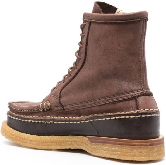 visvim Cheekag-Folk lace-up leather boots Brown