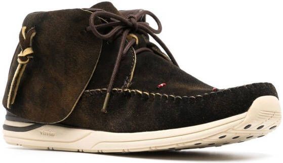 visvim lace-up fringed sneakers Brown