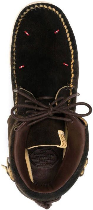 visvim lace-up fringed sneakers Brown