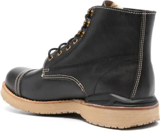 visvim Virgil Cap-folk leather boots Black