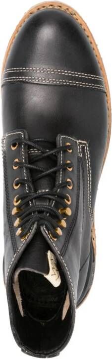 visvim Virgil Cap-folk leather boots Black