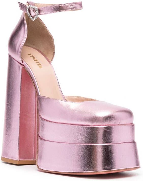 Vivetta metallic-finish pumps Pink