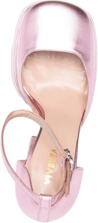 Vivetta metallic-finish pumps Pink