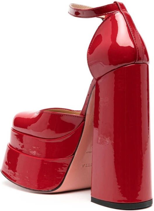 Vivetta patent-leather platform 160mm pumps Red