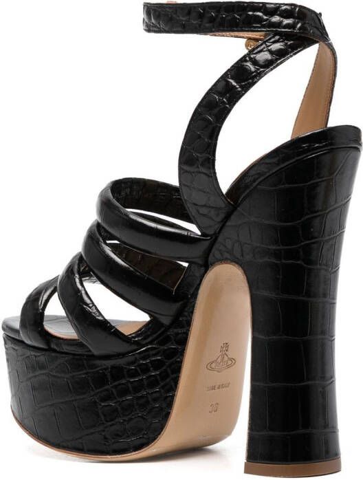 Vivienne Westwood 150mm crocodile platform sandals Black