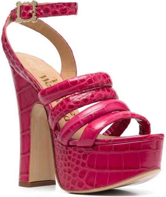 Vivienne Westwood 150mm crocodile platform sandals Pink