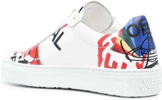 Vivienne Westwood mix-print leather sneakers White