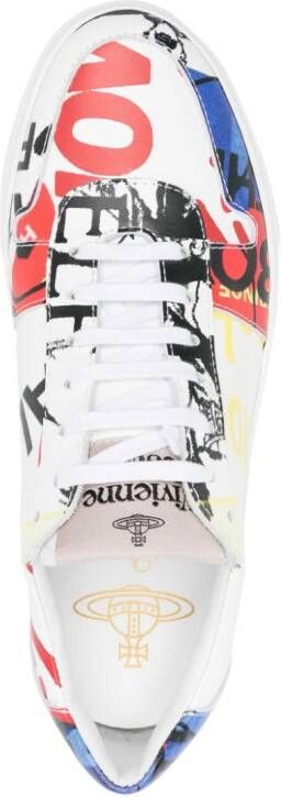 Vivienne Westwood mix-print leather sneakers White