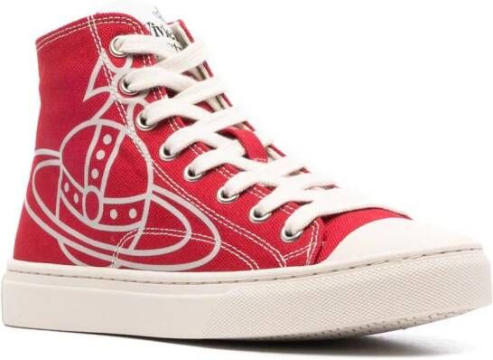 Vivienne Westwood Plimsoll canvas high-top sneakers Red