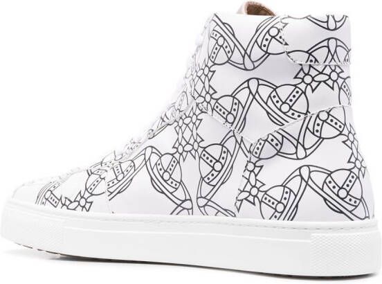 Vivienne Westwood signature Orb print hi-top sneakers White