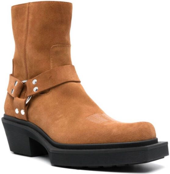 VTMNTS Harness 70mm suede ankle boots Brown