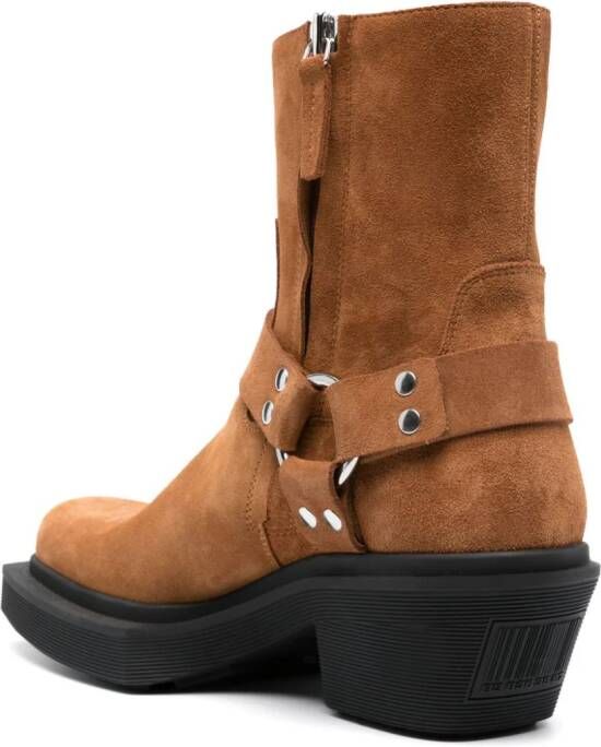VTMNTS Harness 70mm suede ankle boots Brown
