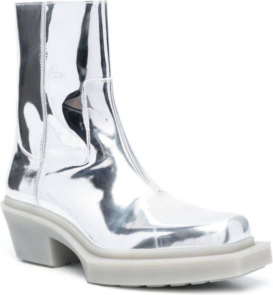 VTMNTS metallic-effect 60mm ankle boots Grey