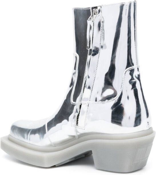 VTMNTS metallic-effect 60mm ankle boots Grey