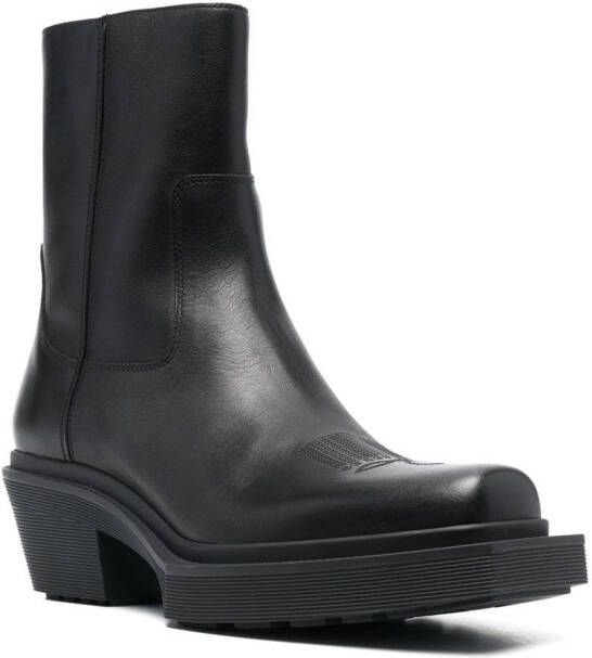 VTMNTS square-toe leather cowboy boots Black