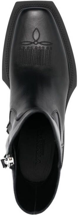 VTMNTS square-toe leather cowboy boots Black