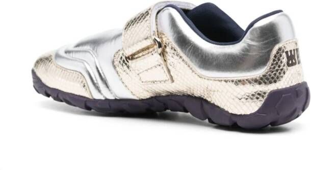 Wales Bonner Jewel touch-strap metallic sneakers Silver
