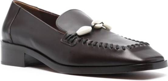 Wales Bonner shell-detail leather loafers Brown