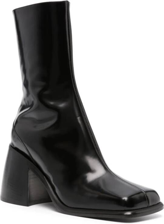 Wandler 80mm square-toe leather boots Black