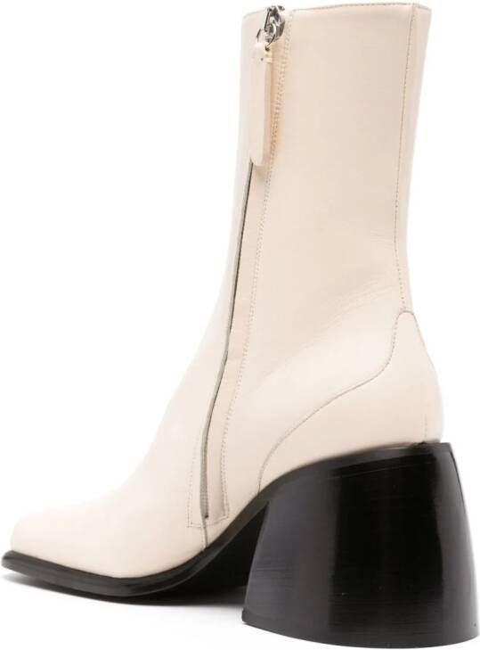 Wandler 80mm square-toe leather boots Neutrals