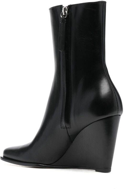 Wandler 90mm leather wedge boots Black