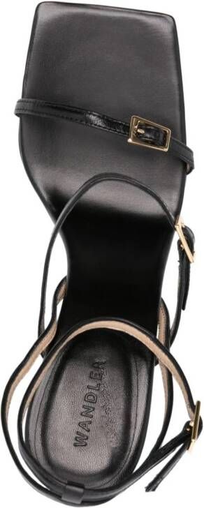 Wandler 95mm wedge leather sandals Black
