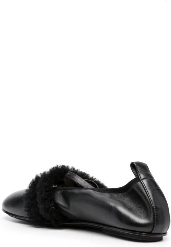 Wandler buckled round-toe leather ballerinas Black