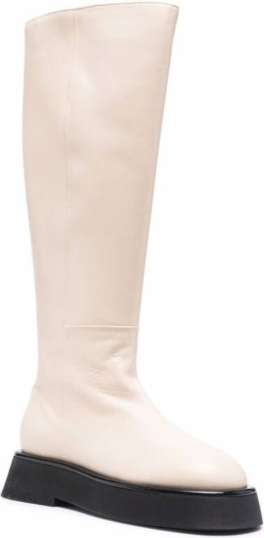 Wandler chunky knee-length leather boots Neutrals