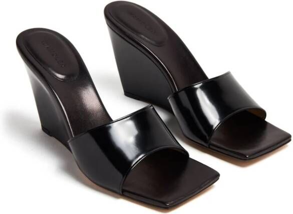 Wandler Gaia 90mm wedge leather sandals Black