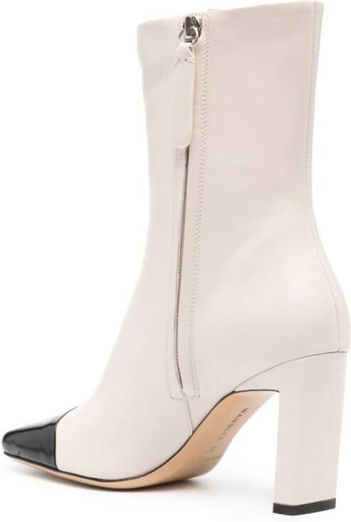 Wandler Isa 85mm two-tone ankle boots Neutrals