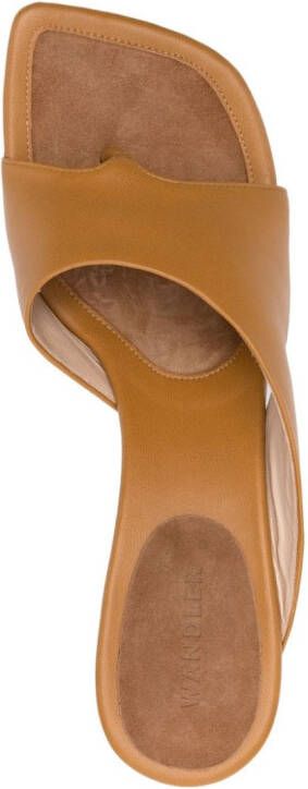 Wandler Julio 80mm cut-out detail leather mules Brown