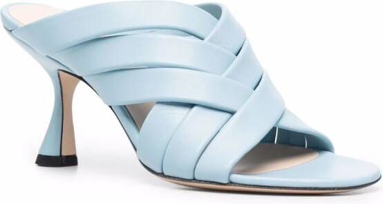 Wandler Louie crossover-strap mules Blue
