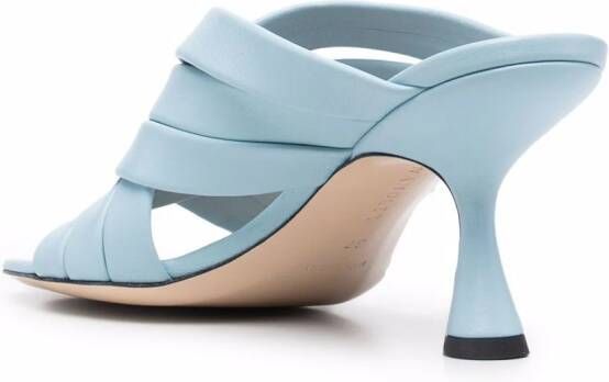 Wandler Louie crossover-strap mules Blue
