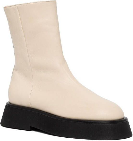Wandler side-zip ankle leather boots White