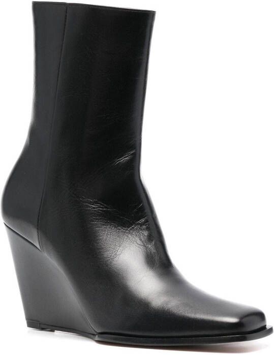 Wandler square-toe 90mm ankle boots Black