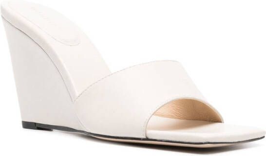 Wandler square-toe leather 100mm mules Neutrals