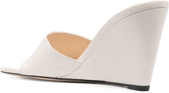 Wandler square-toe leather 100mm mules Neutrals