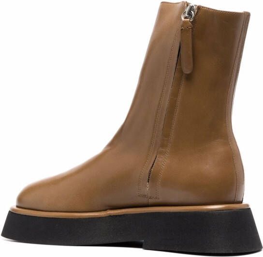 Wandler zip-up leather boots Brown
