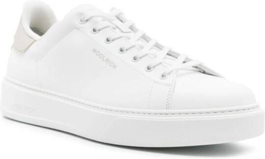 Woolrich lace-up leather sneakers White