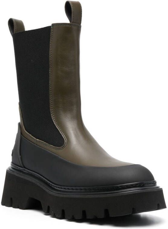 Woolrich leather Chelsea boots Green