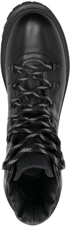 Woolrich logo-embossed leather hiking boots Black