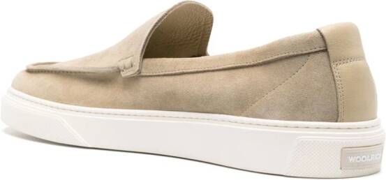 Woolrich logo-embossed suede loafers Neutrals