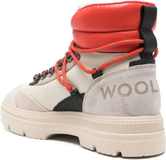 Woolrich logo-patch panelled boots Neutrals