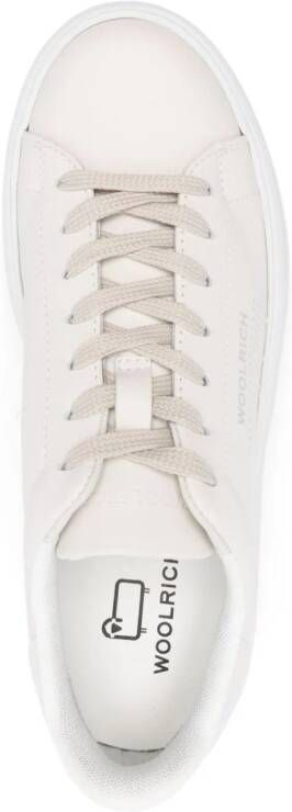 Woolrich logo-print leather sneakers Neutrals