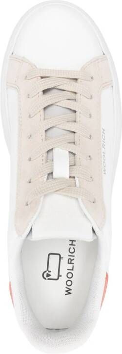 Woolrich logo-print leather sneakers White