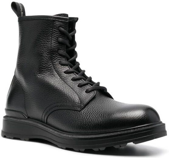 Woolrich side-zip leather boots Black
