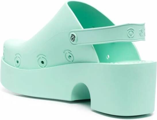 XOCOI debossed-logo slingback sandals Green