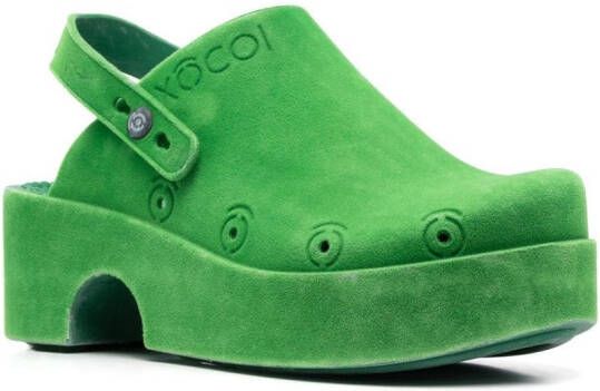 XOCOI embossed-logo detail slippers Green