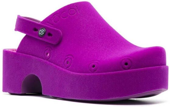 XOCOI embossed-logo detail slippers Purple